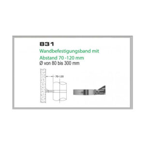 831/DN130 DW6 Wandbefestigungsband mit Abstand 70-120 mm Dinak