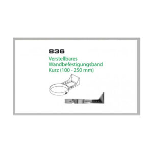 836/DN130 DW Verstellbares Wandbefestigungs band kurz 100-250 mm Dinak