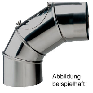 Raab Alkon Edelstahl Rohr DN160mm Bogen mit Tür0-90° verstellbar 4-teilig einwandig. 0