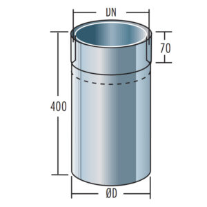 Raab Edelstahl Rohr 180mm mit Doppelwandfutter reduziert auf DN150